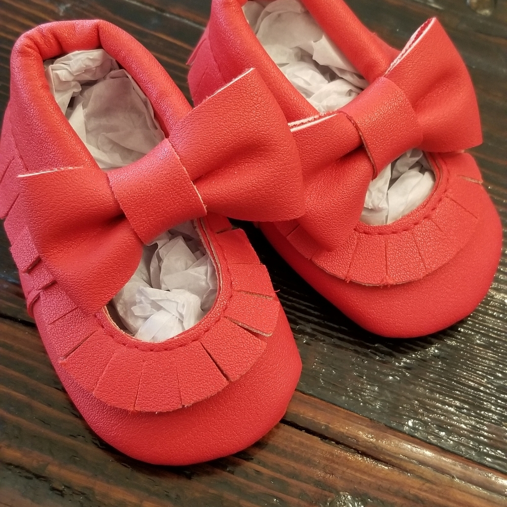 Red baby mocs